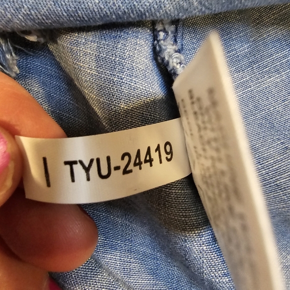 Mudpie Denim Tank Top Raw Hem Tie Back Size Small - Picture 7 of 8